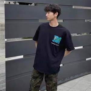 万针全刺绣工艺抖音得物高品质260克重磅纯棉双纱美式高街短袖T恤图片