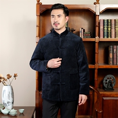 中青年唐装90绒羽绒服复古盘扣灯芯绒风羽绒服外套CF988-P230，男装羽绒服，星座1105-3