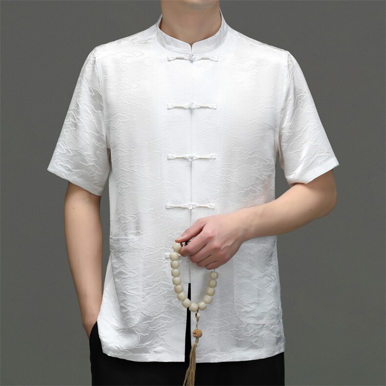 短袖t恤男夏季新品薄款宽松唐装衣服风男装体恤衫图片