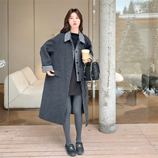 新款格子毛呢外套羽绒内胆762-P285-K398，女装毛呢外套，2C108