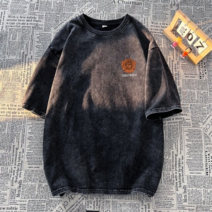 水洗做旧短袖美式复古重磅大码潮牌朋克暗黑T恤xz301B-JB5229-P35图片