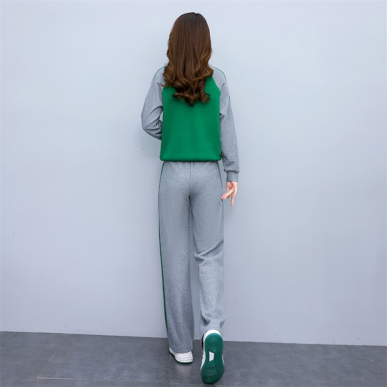 休闲宽松显瘦宽松两件套女装2024春秋新款时尚运动卫衣妈妈装套装,女装套装/套裙,梦依杭