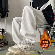 06秋冬季新款加绒束脚卫裤纯色百搭运动裤潮XZ211-1-K2357-P55，男装休闲裤，星座211-1