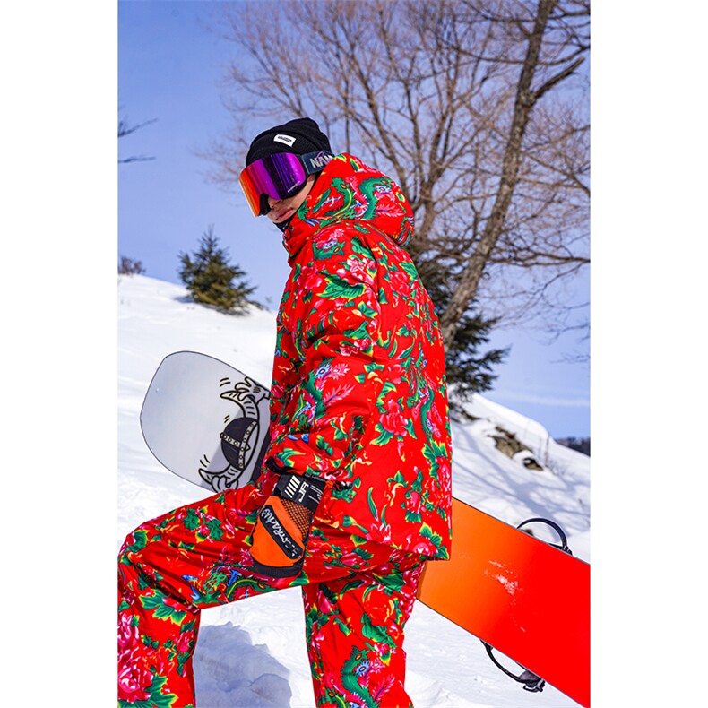 24冬东北大花袄滑雪服男女民族风加绒套装HF37+HK1287J加绒-P270，男装休闲套装，电商A001