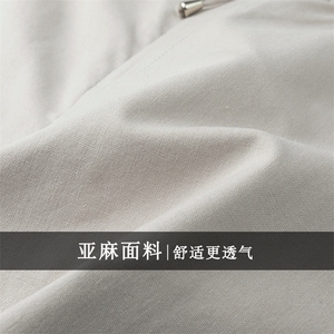 主推！亚麻休闲裤男风夏季中年男士棉麻料宽松长裤子爸爸夏装图片