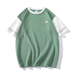 新款英伦夏季时尚拼色袖子ins小众百搭青少年T恤ZDY3415-P49图片