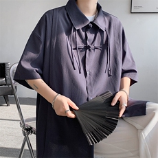 现货DSA059-CS10013-P45夏季新中式大码风唐装短袖衬衫男，男装衬衫，电商A059