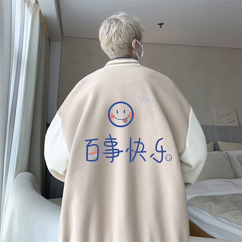 摇粒绒棒球服男大码开衫卫衣男夹克 BF86183-P65图片