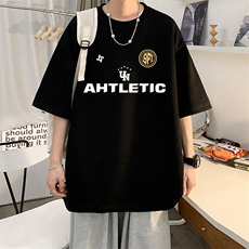 抖音得物二开现货220克夏装重磅美式高街宽松短袖t恤MT184，男装T恤，电商A486-1
