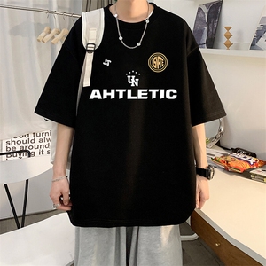 抖音得物二开 现货 220克夏装重磅美式高街宽松短袖t恤 MT184图片