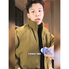 现货美式高街休闲夹克冬季三防立领纯色户外工装加厚棉服外套，男装夹克，电商A486