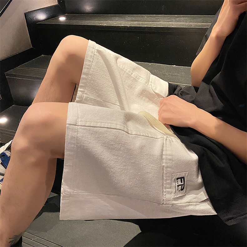直播品做旧重水洗 立体裁剪拼接工装短裤五分裤 K9805/P45 白色3图片