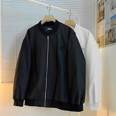 白色棒球服外套男春秋季美式复古cleanfit宽松休闲痞帅刺绣夹克衫，男装夹克，星座1210-1
