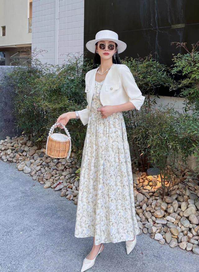 [现货]韩版碎花两件套连衣裙，两色、三码，女装连衣裙，依柏璐(1F)