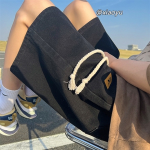 XZ616 夏季新款麻绳贴标牛仔裤休闲短裤 TY815 P45控58图片