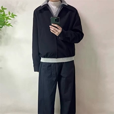 A170-P59翻领飞行夹克男美式短款休闲潮牌外套上衣高级感，男装T恤，电商B323A