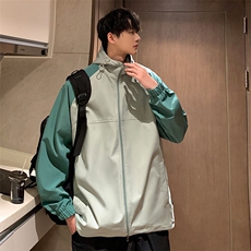 新春款拼色连帽夹克中性风户外百搭冲锋衣宽松外套CYJK9253-P65，男装夹克，电商A128