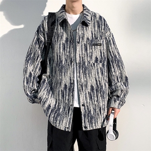 JK7302-P65春秋季新款现货扎染牛仔夹克男外套图片