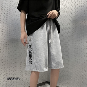 抖音品质潮流宽松短裤港风字母印花五分裤B315-K23281-p45控68图片