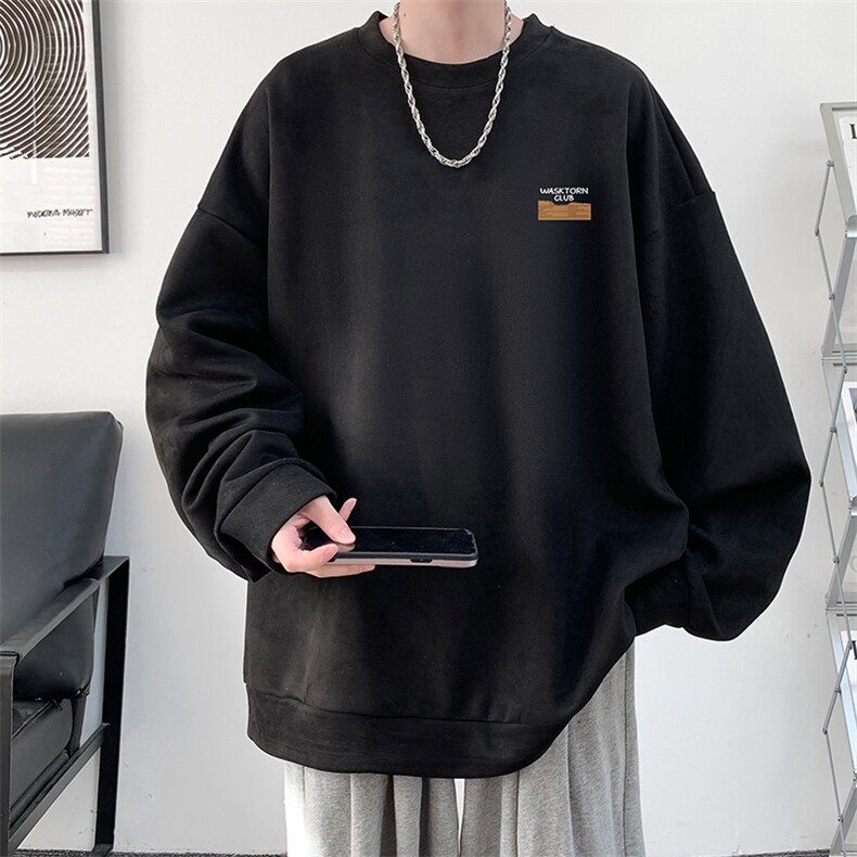 麂皮绒卫衣男大码重磅长袖t恤男JW81350-P35,男装卫衣,电商A040