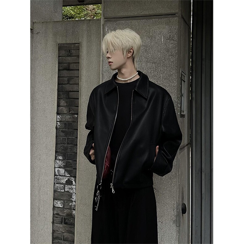 安可拉红内里PU皮外套机理机车皮衣夹克 JK962 特P65图片