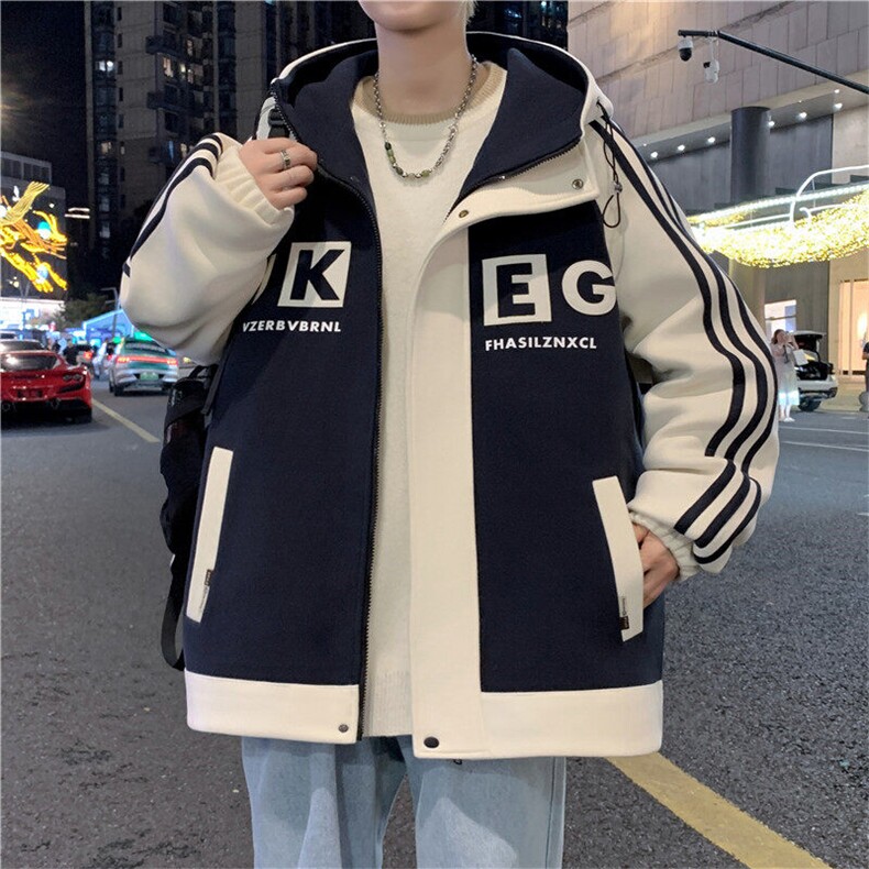 奥利绒秋冬青少年男士潮流加绒棉衣,男装夹克,星座1206（原A206）