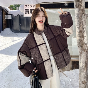 现货拼色羽绒服女冬短款小个子2025年新款今年流行设计感小众拼接图片