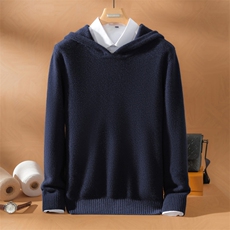 2025舒适百搭秋季新款软糯舒适七针帽衫羊绒衫，男装羊绒套衫，英皇羊绒