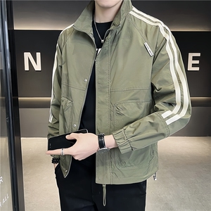 店主风新款夹克外套男春秋休闲百搭时尚立领男士夹克S6022-P100图片