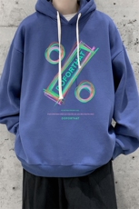 WY2171-P35加绒款-P40纯棉连帽卫衣男大码运动帽衫宽松薄外套男，男装卫衣，电商A040