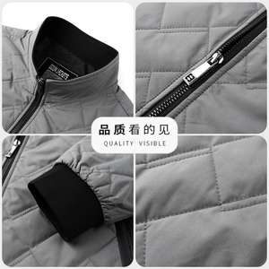 轻薄棉服男士2026新款休闲立领中老年夹克二棉短款棉衣外套图片