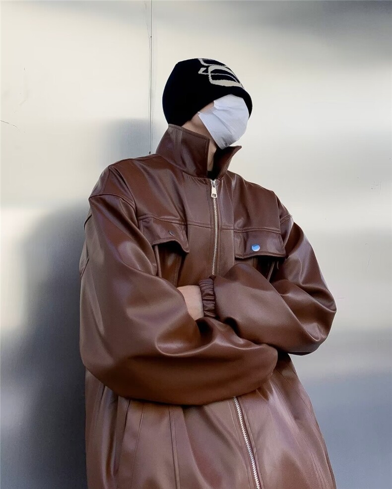 美式PU皮外套男春季潮牌街头宽松机车服CJ17P70,男装工装外套,星座1116-2
