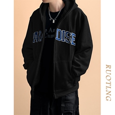 现货重磅宽松休闲绣花连帽卫衣外套男潮牌上衣A351-AW2499-P105，女装短外套，电商A351