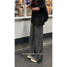 冰丝肌理垂感山本裤基础休闲阔腿慵懒风长裤女C7094-TP2539，男装休闲裤，电商A102