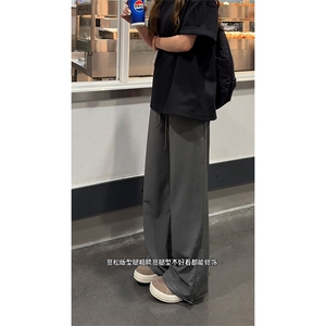 冰丝肌理垂感山本裤基础休闲阔腿慵懒风长裤女 C7094-TP2539图片