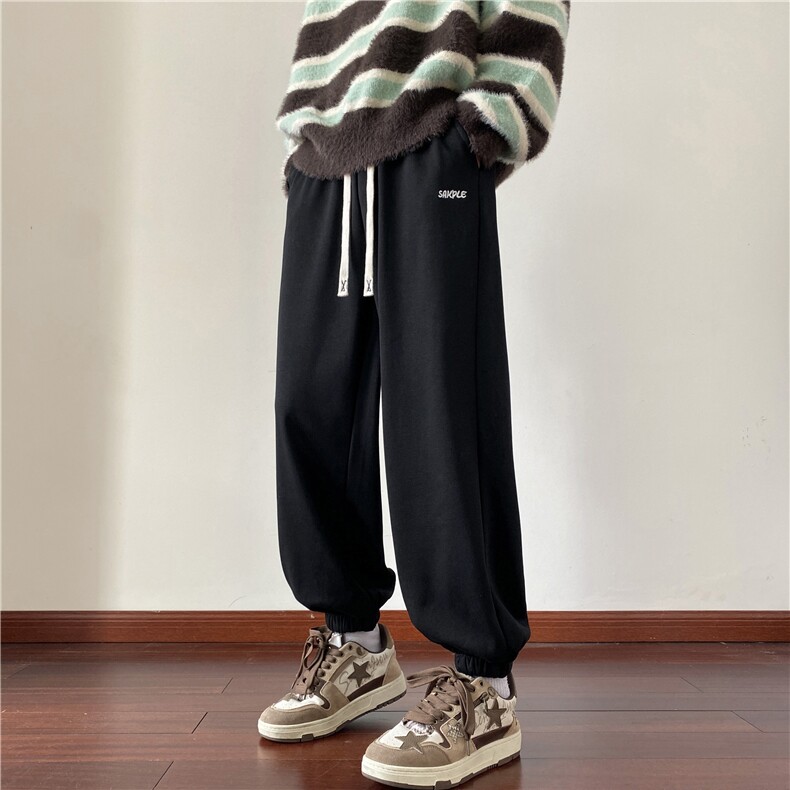 抖音品质简约百搭束脚卫裤K23512-P45控58加绒K23512JR-p55控68,男装休闲裤,电商B315