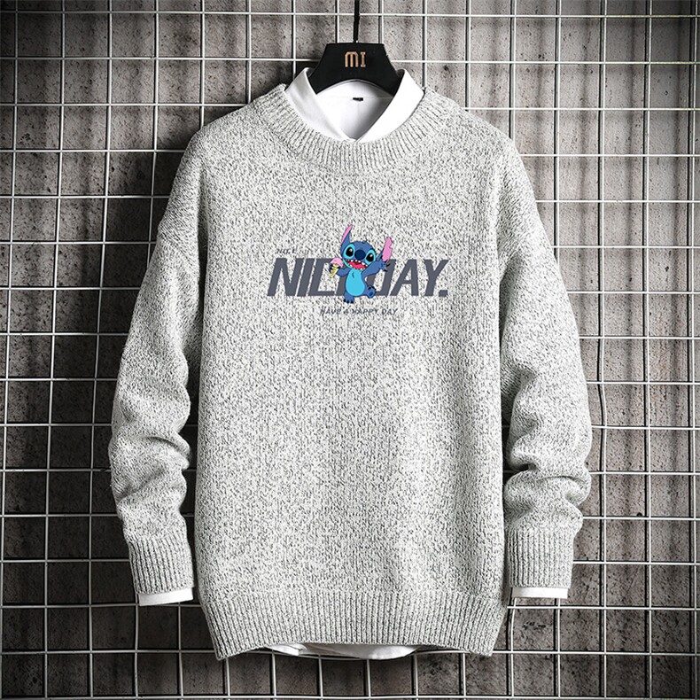 M19173-P45 加绒款-P65 加厚加绒毛衣男大码毛线衣男针织衫 网格图片