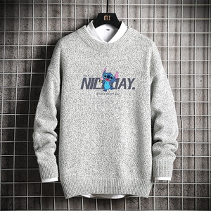 M19173-P45 加绒款-P65 加厚加绒毛衣男大码毛线衣男针织衫 网格图片