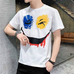 2021夏季新款男潮个性印花百搭套头短袖T恤男 A436-T638-P25图片