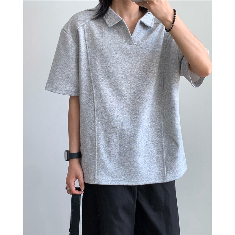 现货重磅POLO衫夏季短袖翻领半袖上衣cleanfit正肩t恤衫S419特28,男装T恤,电商A233-1