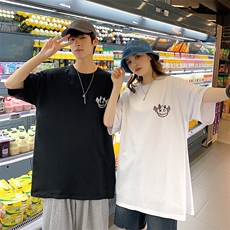 夏季小恶魔印花情侣装三色宽松T恤A071-5510-P25（控38），男装T恤，电商A071