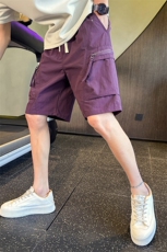 美式复古夏季透气速干工装短裤男纯色冰丝薄款休闲五分裤D920，男装牛仔裤，电商C208