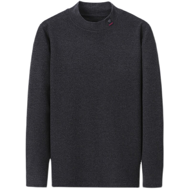 C523男士2023秋冬薄款t恤双面澳绒高领休闲纯色修身体恤打底衫P63,男装T恤,电商B360