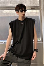 1美式港风四角星设计潮流背心大码M-5XL休闲背心男BX8764P25控39，男装背心/马甲，星座226-2