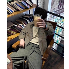 B960-P70立领潮流常规款法式小香风中性加绒外套男座山雕长袖，女装短外套，电商B323A