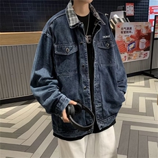 2024美式春季夹克新款男时尚潮假两件牛仔外套J76P85，男装夹克，星座1116-2