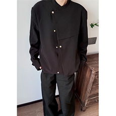 春季新中式垫肩斜门襟西服外套男解构设计感痞帅立领夹克XZ10，男装夹克，星座1116A（原606A-3）