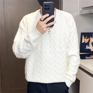 5325-特P68简约潮牌宽松ing肌理感外套男生港风宽松毛衣打底衫图片