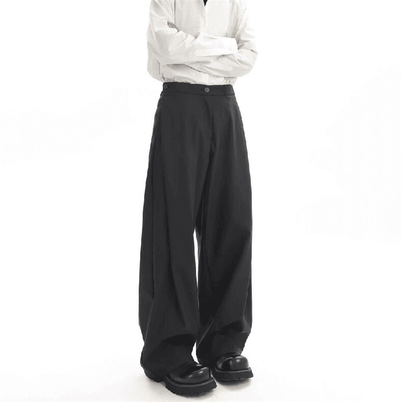 春秋美式高街休闲裤男女垂感阔腿西裤长裤纯色西装裤宽松直筒裤子，男装西服套装，电商A443