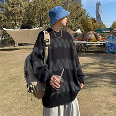 扎染撞色圆领毛衣男宽松冬季ins高级感韩版针织衫外套潮，男装针织衫/毛衣，星座1210-1